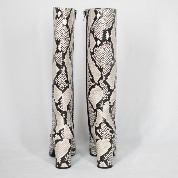 INC International Concepts Natural Pointed Toe Snakeskin Print Heel Boots - Picture 4 of 7